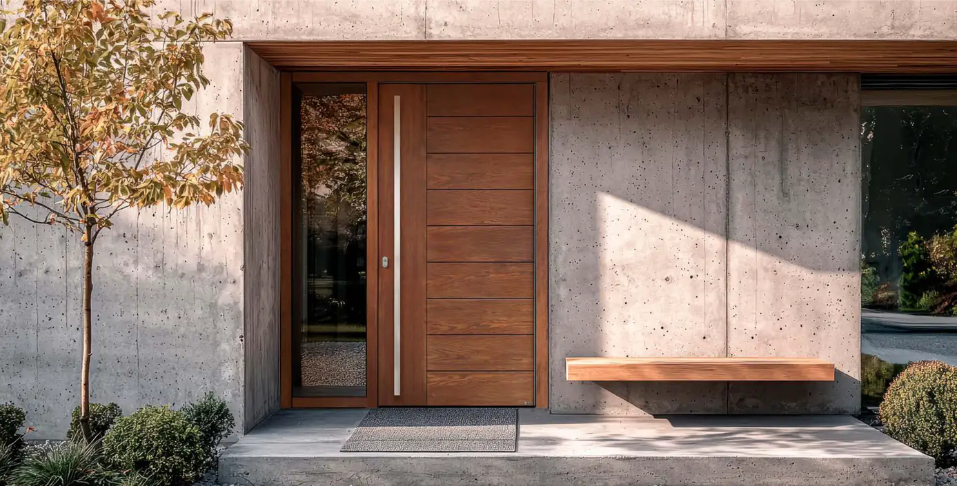 Blindamos tu casa puerta blindada madera fachada hormigon